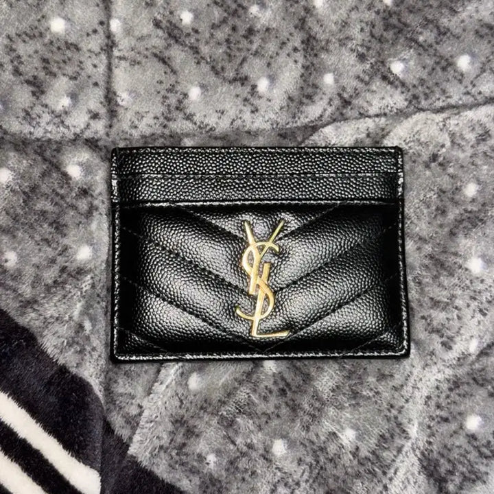 [BUNJANG] Saint Laurent Monogram Card Holder Black Gold Hardware / [풀박스/정품]생로랑 카드지갑 모노그램 금장