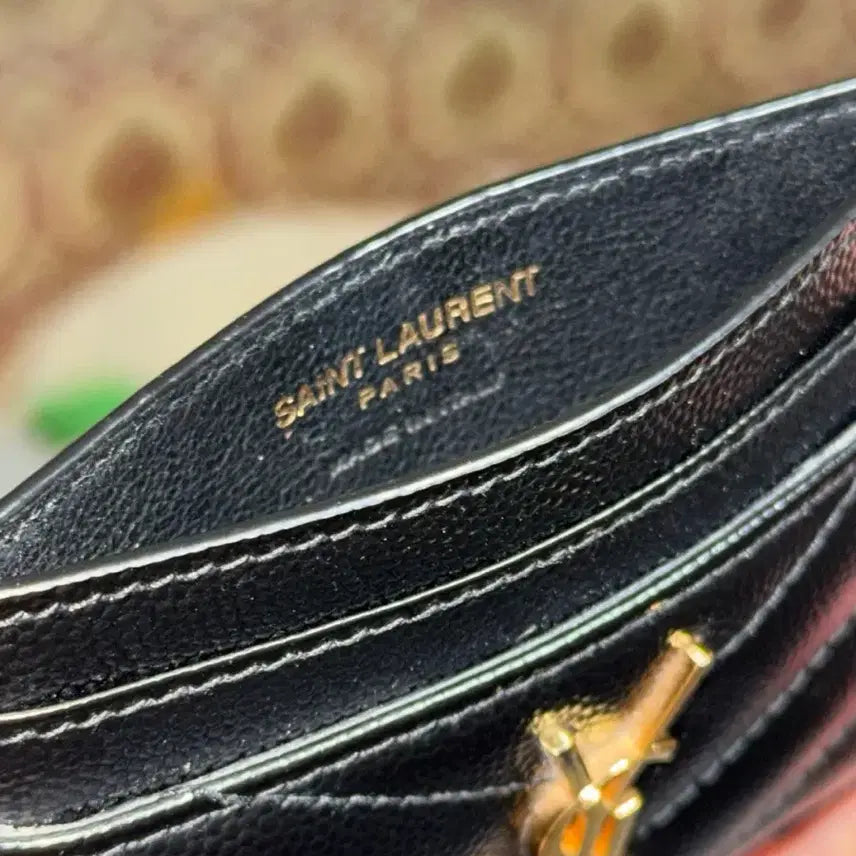 [BUNJANG] Saint Laurent Monogram Card Holder Black Gold Hardware / [풀박스/정품]생로랑 카드지갑 모노그램 금장