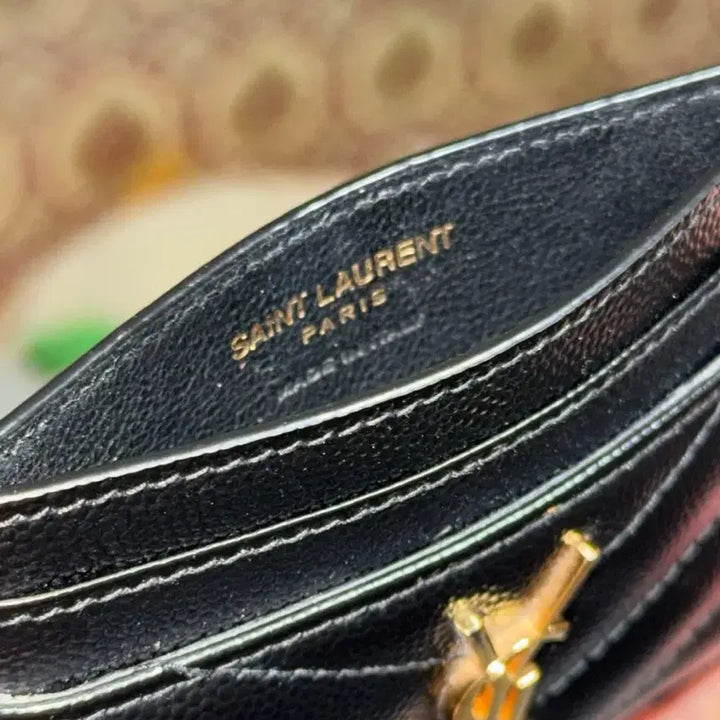[BUNJANG] Saint Laurent Monogram Card Holder Black Gold Hardware / [풀박스/정품]생로랑 카드지갑 모노그램 금장