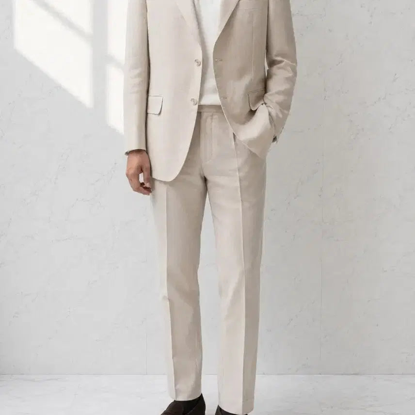 [BUNJANG] Ede &amp; Ravenscroft Ivory Wool Silk Linen Tailored Jacket / 에드 앤 레이븐스크로 아이보리 울 실크 리넨 테일러드 자켓