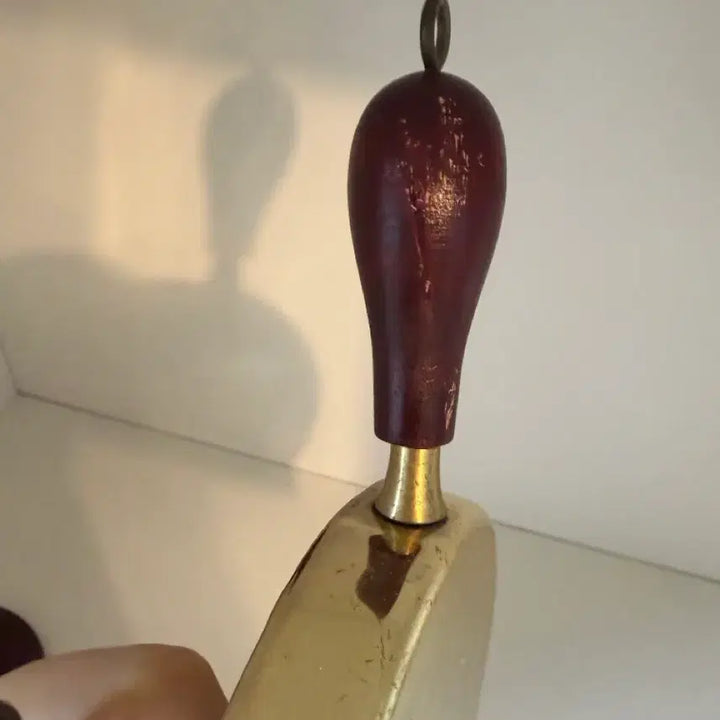 [BUNJANG] Vintage Brass Crumb Brush &amp; Dustpan Set with Wood Handle / 빈티지 우드브라스 테이블 크럼브세트