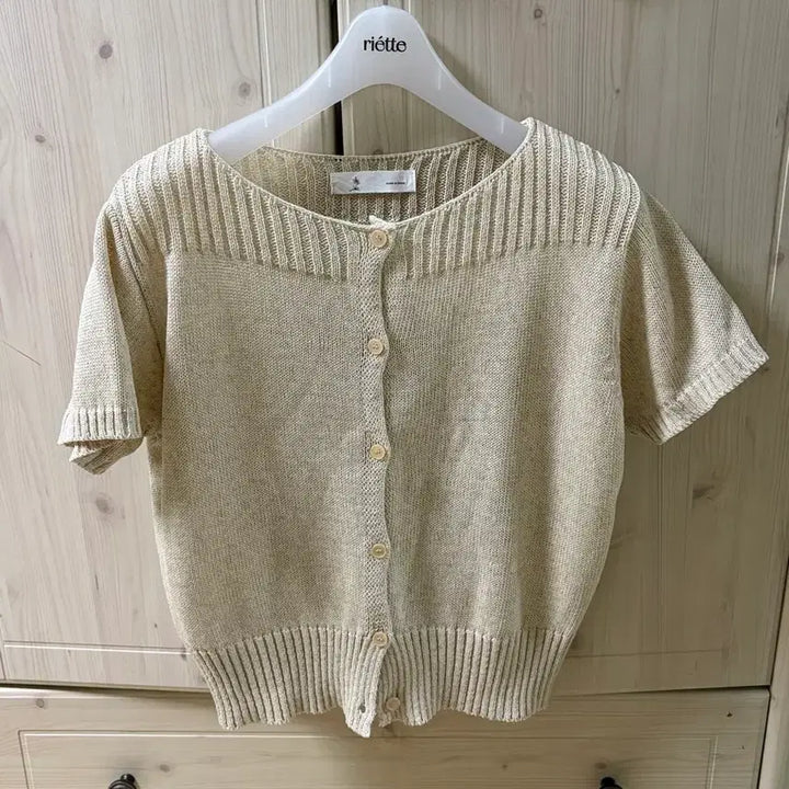 [BUNJANG] Short-Sleeve Knit Cardigan / 반팔 니트 가디건