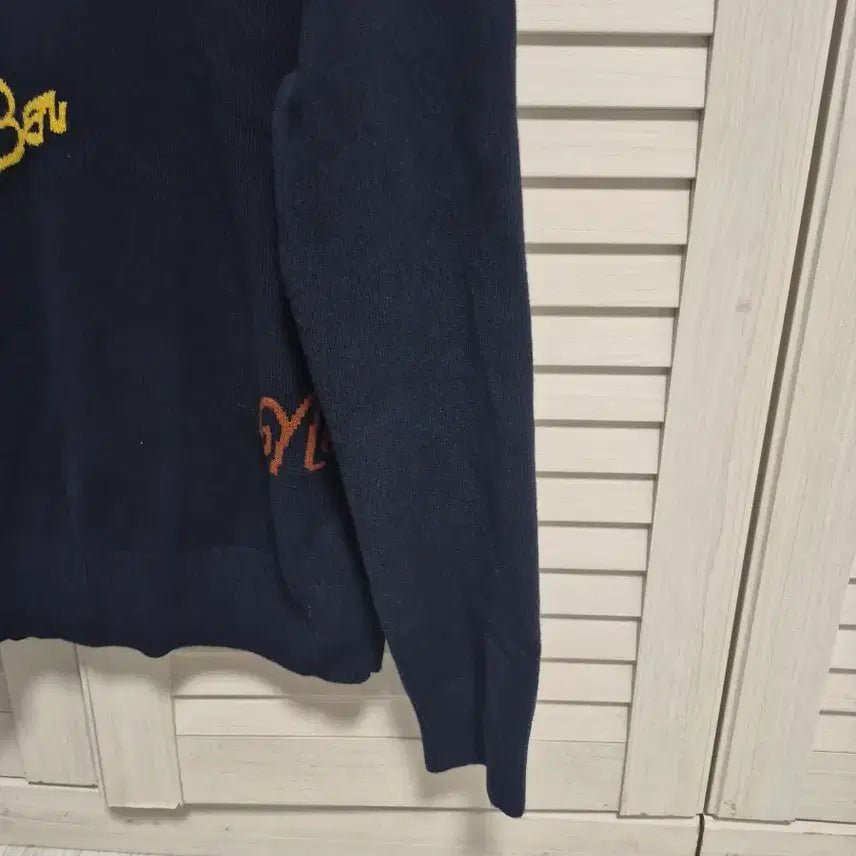 [BUNJANG] Benetton Navy Collar Knit / 베네통 네이비 카라 니트