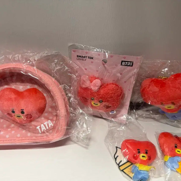 [BUNJANG] BT21 Tata Pouch and Keyring Bundle Set / BT21 일본 타타 TATA 파우치/키링 일괄 태형 키링 뷔 키링