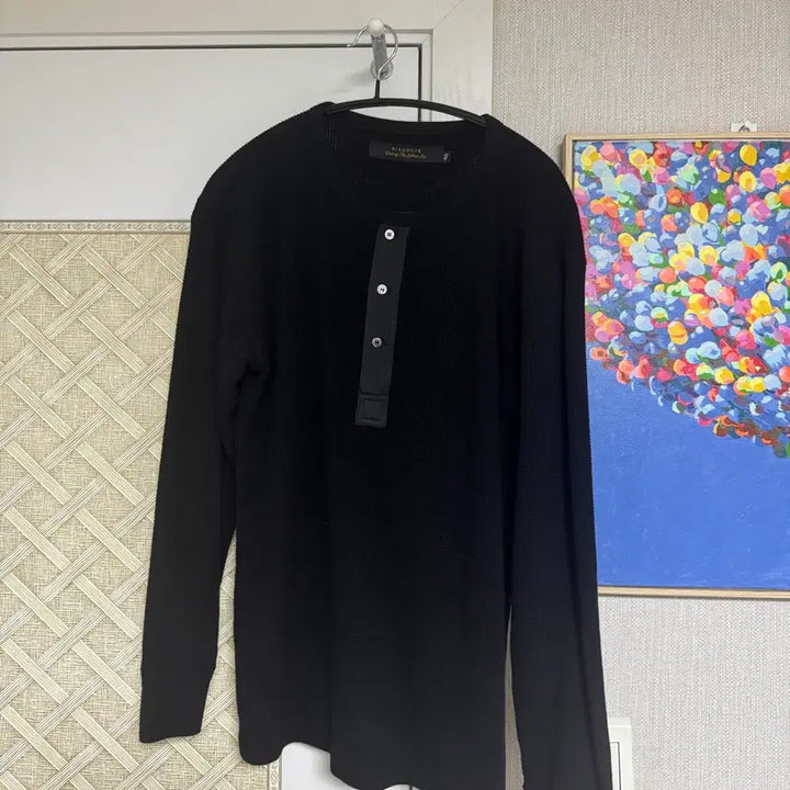 [BUNJANG] Bird Note Black Waffle Long Sleeve T-Shirt Size 40 / 버드노트 티셔츠