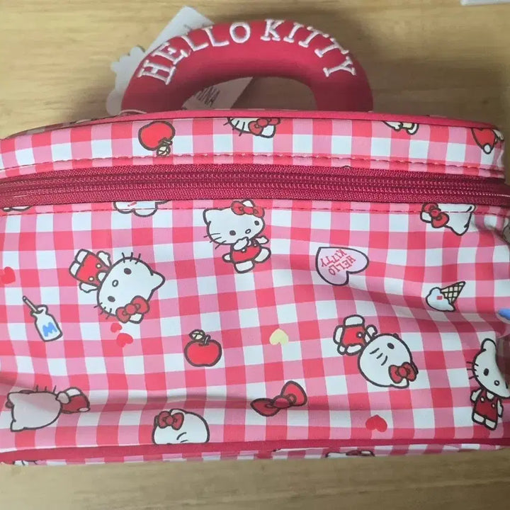 [BUNJANG] Sanrio Hello Kitty Check Pouch Bag / 산리오 키티 체크 파우치 가방