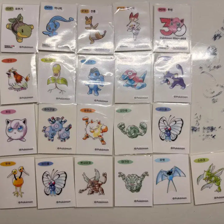 [BUNJANG] Pokemon 30th Anniversary Stickers / 포켓몬 아트워크 띠부씰 신상 팝니다