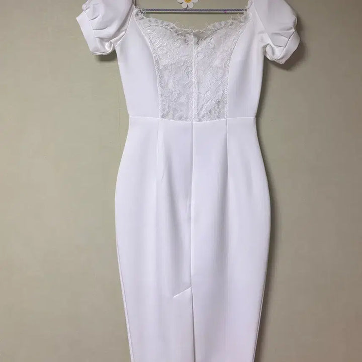 [BUNJANG] Off-Shoulder Lace White Dress - Size S / 거의새옷 셀프웨딩 브라이덜샤워 오프숄더 레이스 화이트 드레스원피스s사이즈