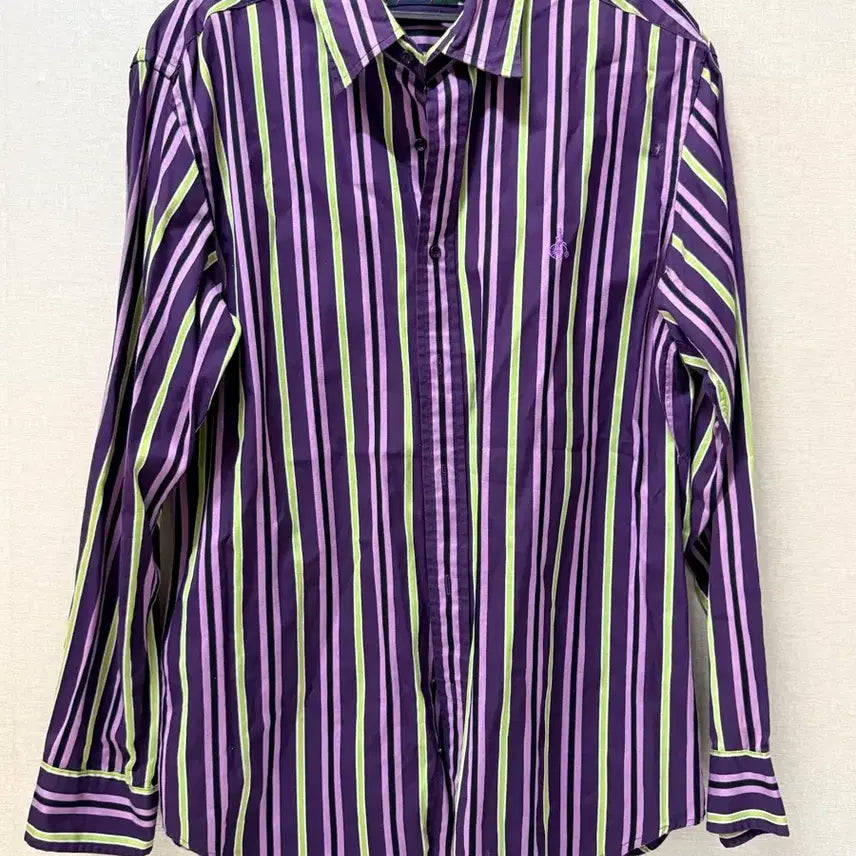 [BUNJANG] Beanpole Purple Stripe Shirt 105 / (남성복) 빈폴 퍼플 스트라이프 셔츠 105