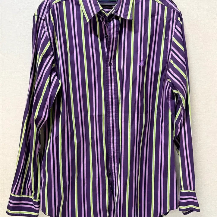 [BUNJANG] Beanpole Purple Stripe Shirt 105 / (남성복) 빈폴 퍼플 스트라이프 셔츠 105
