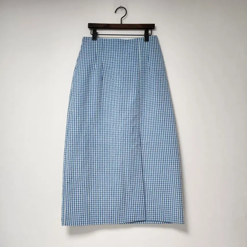 [BUNJANG] BLOOM Blue Gingham Check Long Skirt / BLOOM 블루 깅엄체크 롱 스커트