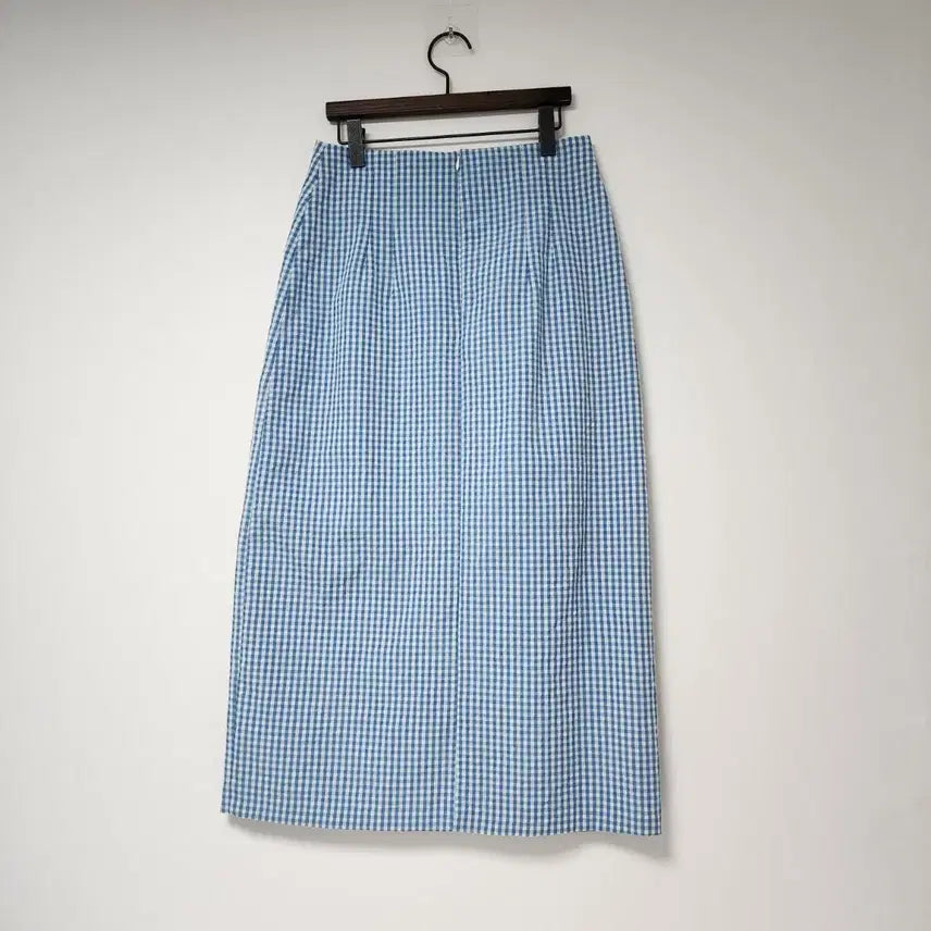 [BUNJANG] BLOOM Blue Gingham Check Long Skirt / BLOOM 블루 깅엄체크 롱 스커트
