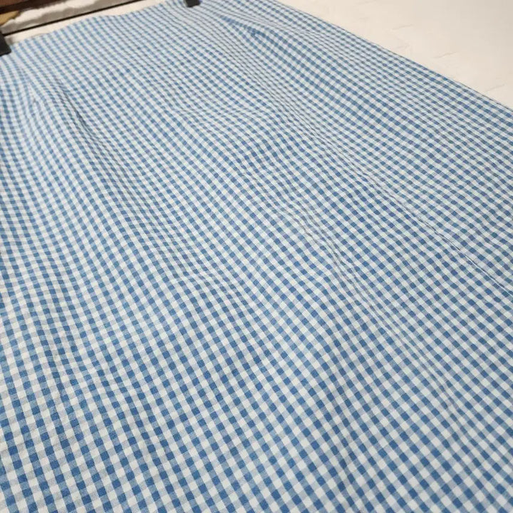 [BUNJANG] BLOOM Blue Gingham Check Long Skirt / BLOOM 블루 깅엄체크 롱 스커트