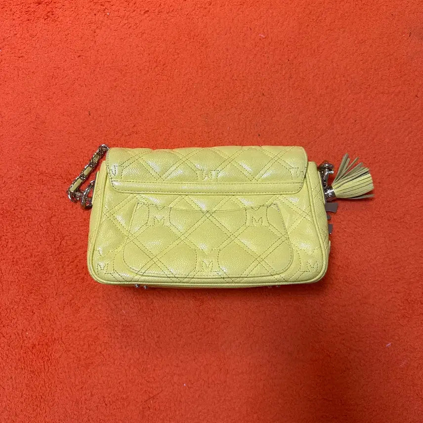 [BUNJANG] Met Citty Quilted Chain Crossbody Bag Yellow / 정품 메트로시티 퀼팅 체인 크로스백 옐로우