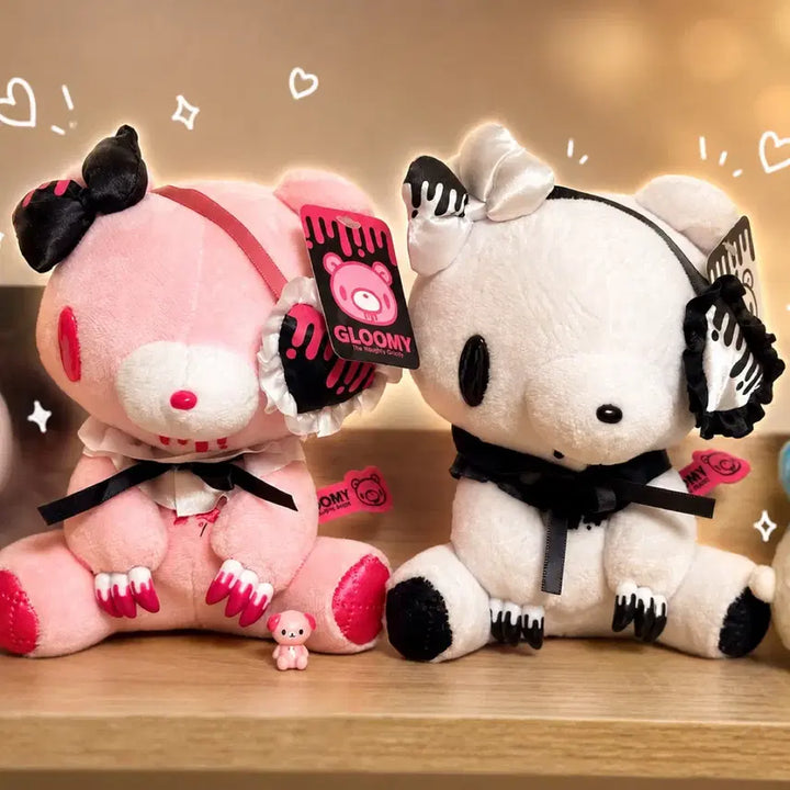 [BUNJANG] Gloomy Bear Gothic Lolita Series Eye Patch Plush Doll (Pink + White Bundle Set) / (핑크+화이트 일괄) 글루미베어 고딕 롤리타 시리즈 아이패치 봉제인형