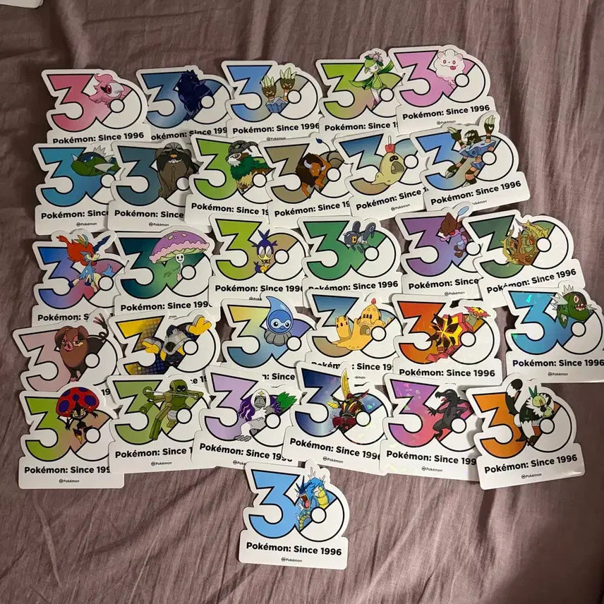 [BUNJANG] Pokemon 30th Anniversary Sticker Bundle (30 pcs) / 포켓몬 팝업 30주년 스티커 일괄 30장