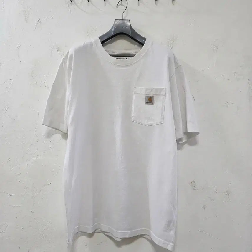[BUNJANG] Carhartt White Pocket Short Sleeve T-Shirt M / 칼하트 화이트 포켓 반팔티 M