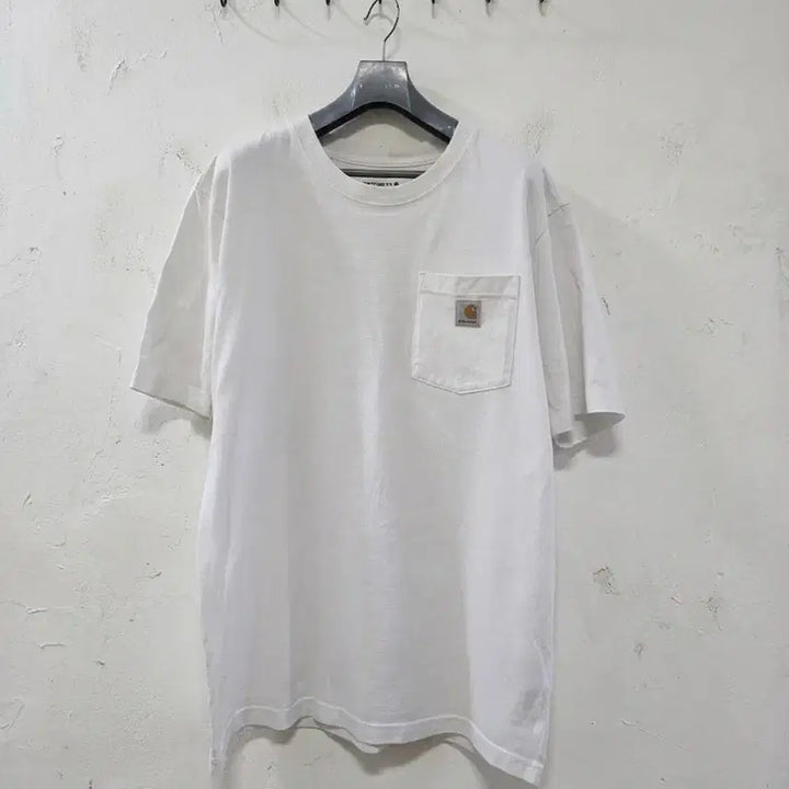 [BUNJANG] Carhartt White Pocket Short Sleeve T-Shirt M / 칼하트 화이트 포켓 반팔티 M