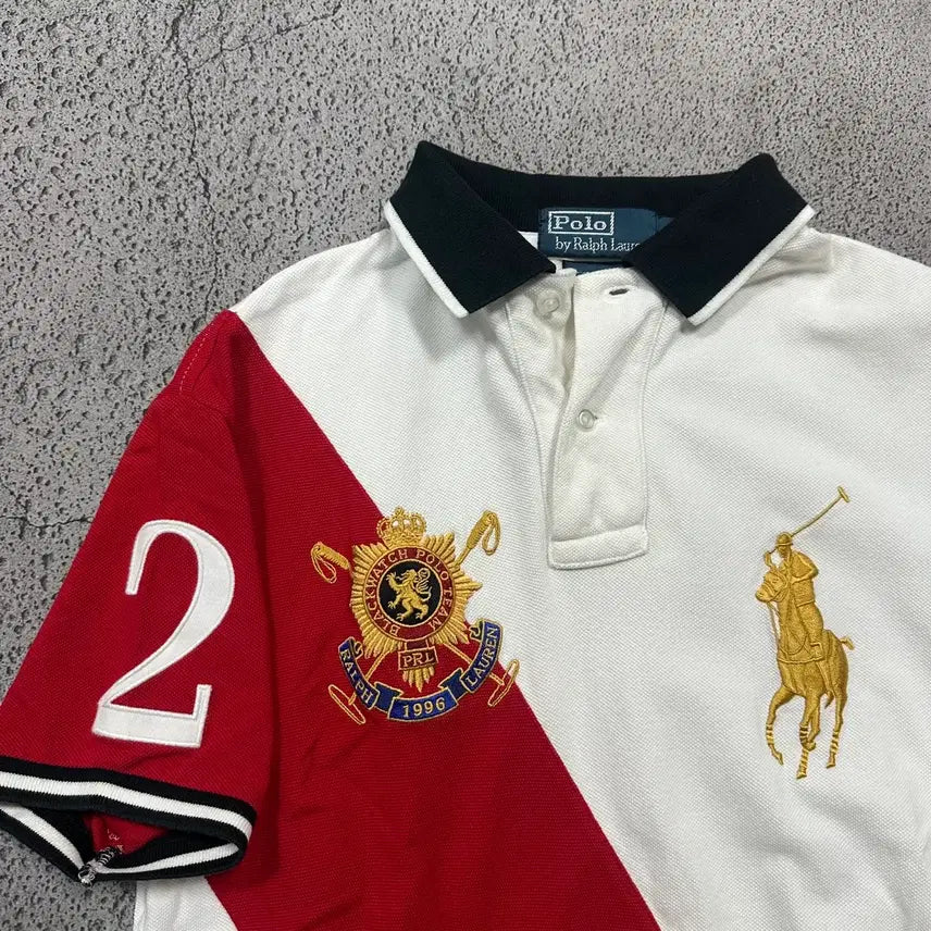 [BUNJANG] Polo Ralph Lauren Chieftain Keyline Colorblock Short Sleeve Polo Shirt / (바배) 폴로 랄프로렌 치프키프 사선 배색 카라 반팔티