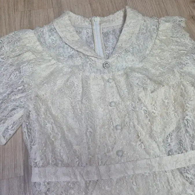 [BUNJANG] It Michaa Wing Collar Lace Dress Ivory Size 5 (55) / it MICHAA 잇미샤 윙카라 레이스원피스(새상품)