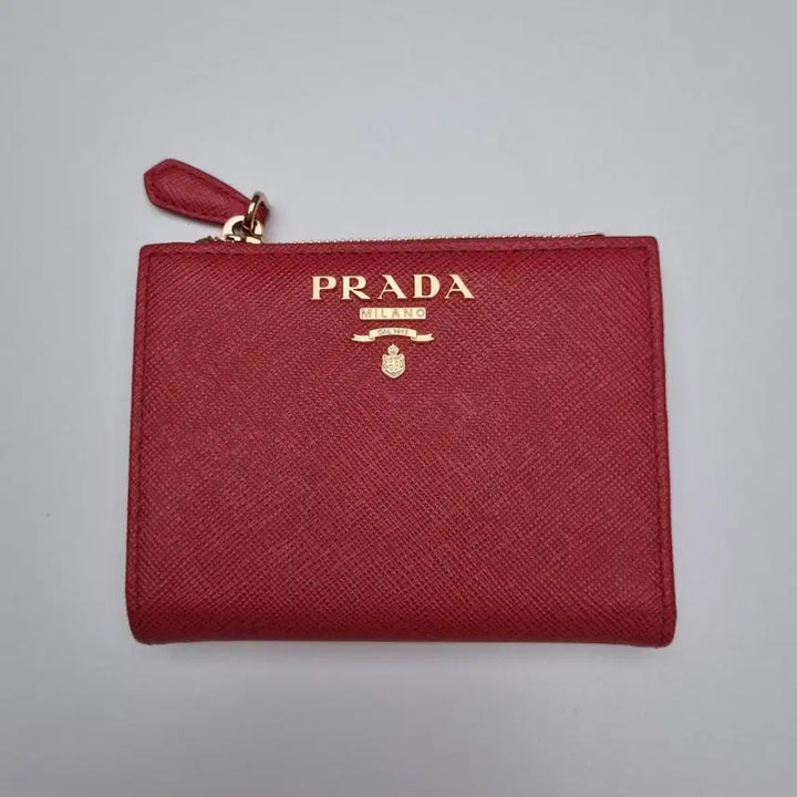 [BUNJANG] Prada Red Saffiano Card Holder Wallet / 프라다 레드 사피아노 카드지갑 반지갑