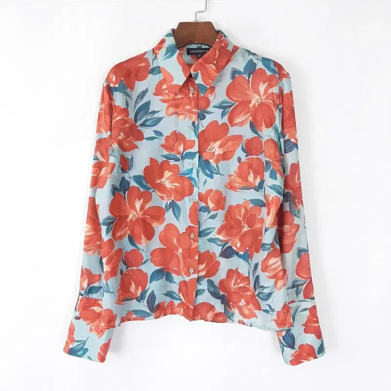 [BUNJANG] DIAPOSITIVE 100% Silk Flower Shirt / DIAPOSITIVE 실크 100% 플라워 셔츠  95