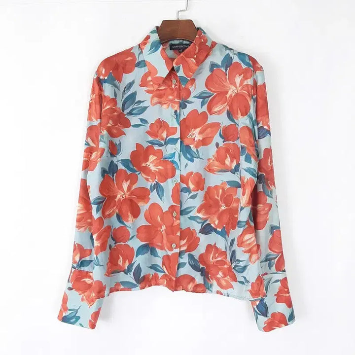 [BUNJANG] DIAPOSITIVE 100% Silk Flower Shirt / DIAPOSITIVE 실크 100% 플라워 셔츠  95