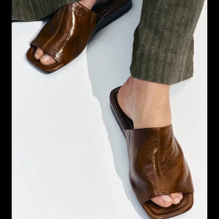 [BUNJANG] Zara Leather Wedge Mules / 자라 레더 웨지 뮬