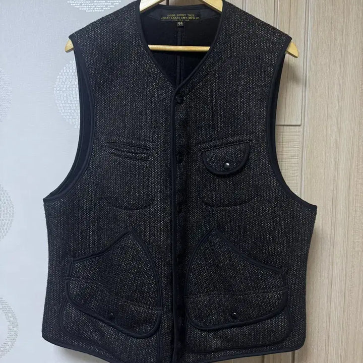 [BUNJANG] Freewheelers Bridgeport Vest Grain Black Stripe x Black Size 44 / 프리휠러스 Bridgeport 베스트 44사이즈