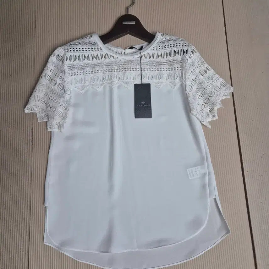 [BUNJANG] NICE CLAUP White Lace Blouse / 나이스클랍 화이트 레이스 블라우스 (새제품)