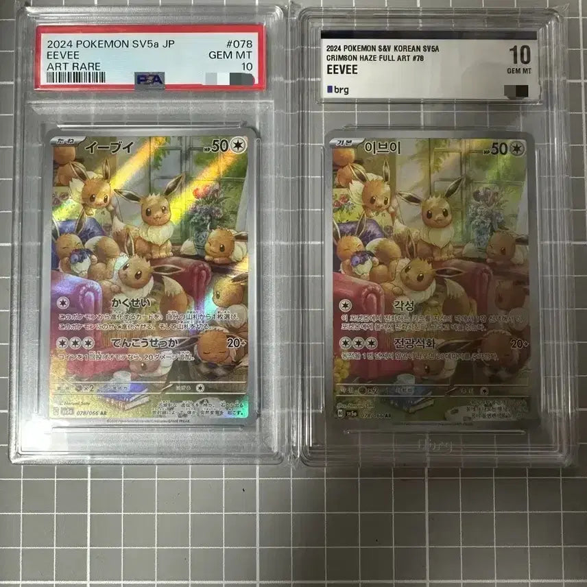 [BUNJANG] Eevee AR Graded Card Bundle (JP PSA10, KR BRG10) / 이브이ar 한+일 등급카드 2장 일괄