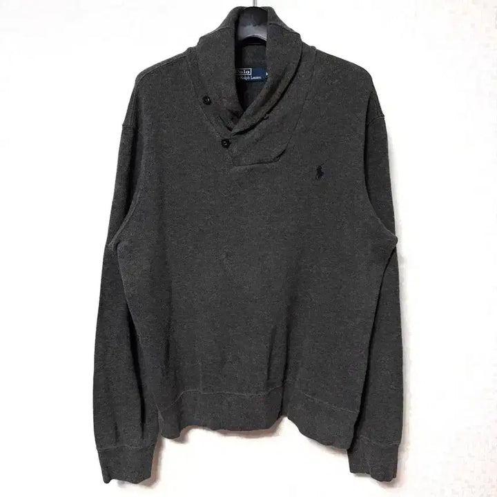 [BUNJANG] Polo Ralph Lauren Shawl Collar Sweatshirt Charcoal / [M,95]폴로랄프로렌 숄카라 맨투맨 긴팔티 차콜