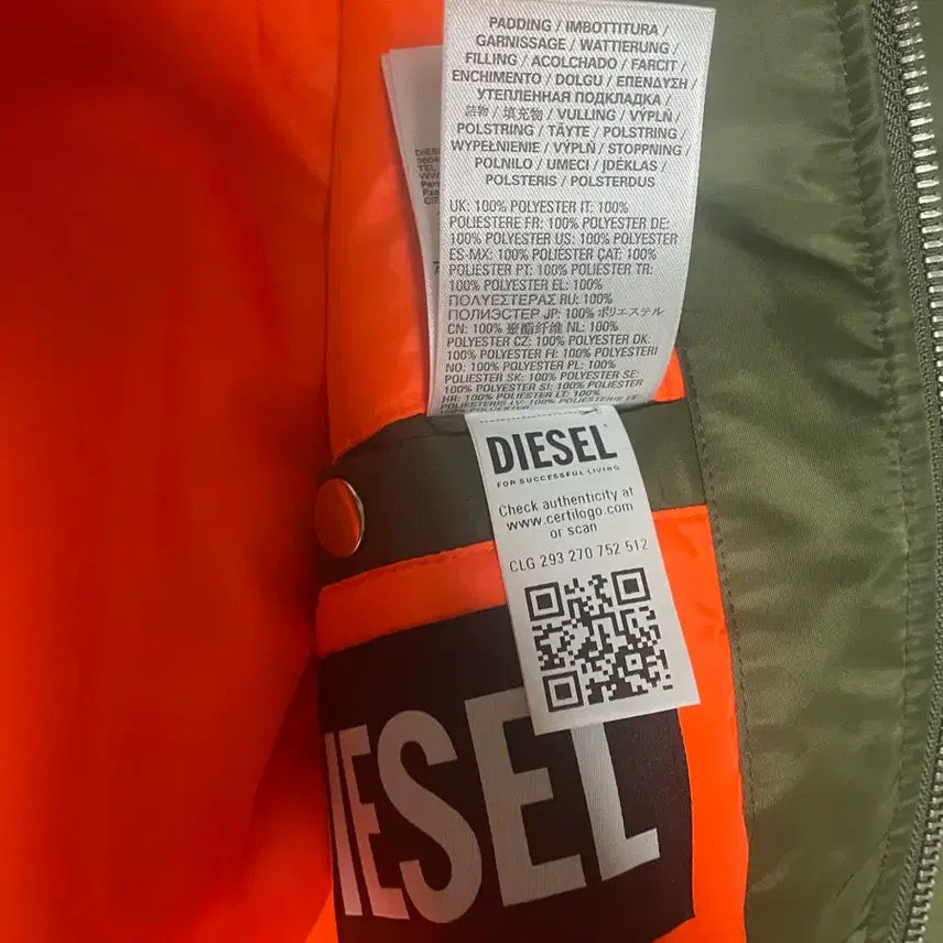 [BUNJANG] Diesel MA-1 Bomber Jacket (L) / 디젤 ma1 항공점퍼 카키 l