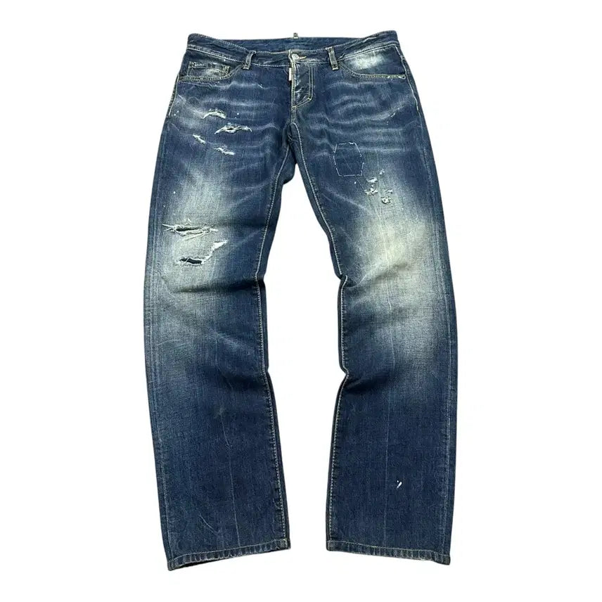 [BUNJANG] DSQUARED2 Kenny Painting Rock Chic Washed Denim Pants / (바배) 디스퀘어드2 케니 페인팅 락시크 워싱 데님 팬츠 (50)
