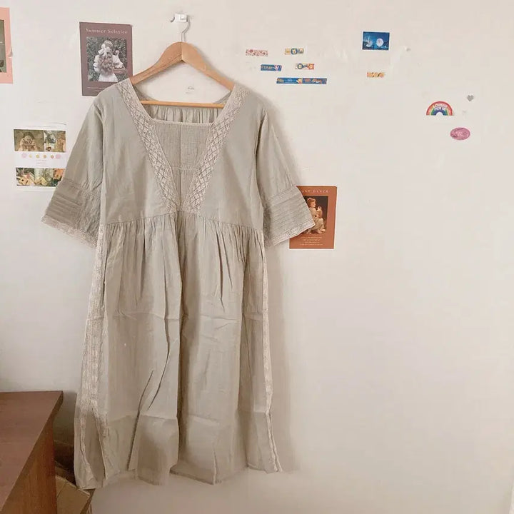 [BUNJANG] Layered Midi Dress / 연카키 레이어드원피스