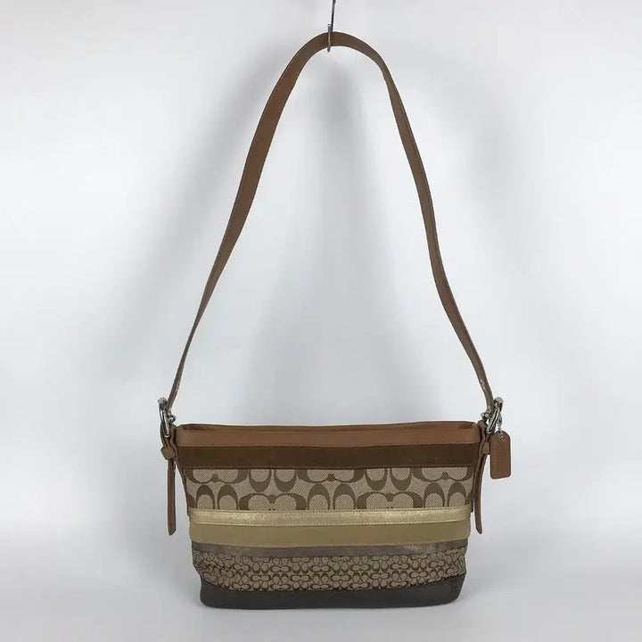 [BUNJANG] Coach Vintage Leather Suede Jacquard Shoulder Bag / 코치 COACH 빈티지 숄더백 여성 가방