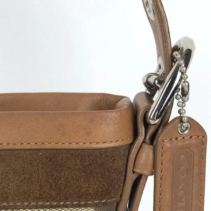 [BUNJANG] Coach Vintage Leather Suede Jacquard Shoulder Bag / 코치 COACH 빈티지 숄더백 여성 가방