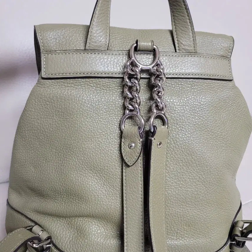 [BUNJANG] Coach Leather Backpack Olive Green / 코치 가죽 백팩 여자가방