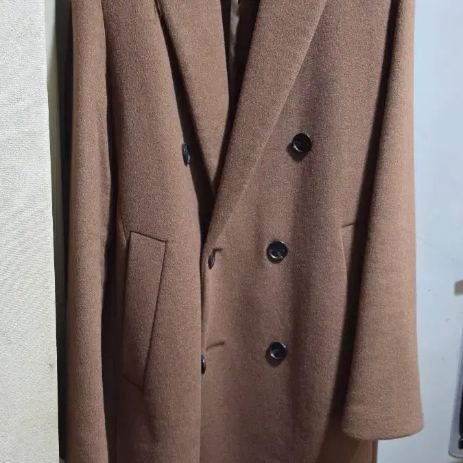 [BUNJANG] BON Cashmere Blend Double Coat Brown / BON 캐시미어 혼방 브라운 더블 코트 100