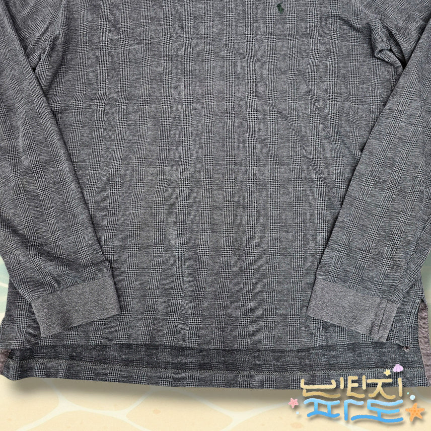 [BUNJANG] Polo Ralph Lauren Grey Check Long Sleeve Polo Shirt / L POLO 폴로랄프로렌 그레이 체크 긴팔 카라티