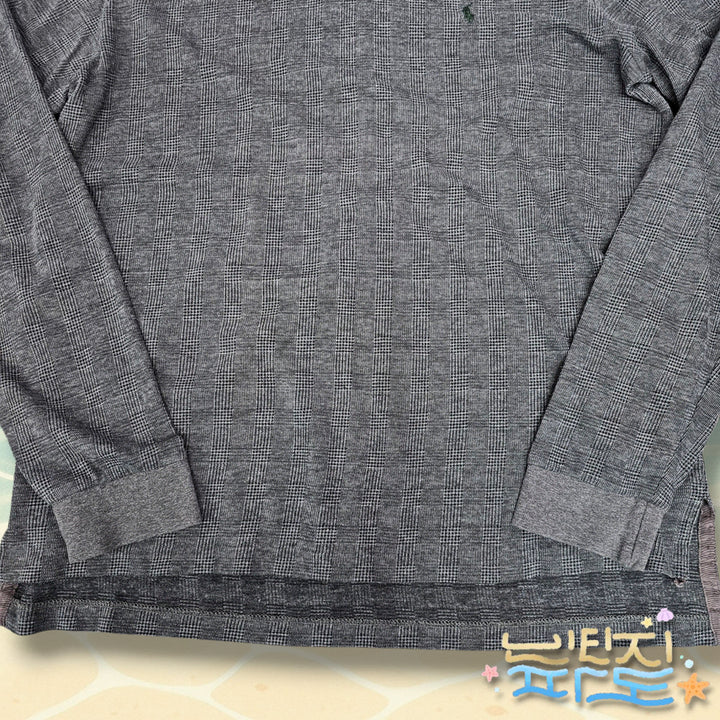 [BUNJANG] Polo Ralph Lauren Grey Check Long Sleeve Polo Shirt / L POLO 폴로랄프로렌 그레이 체크 긴팔 카라티