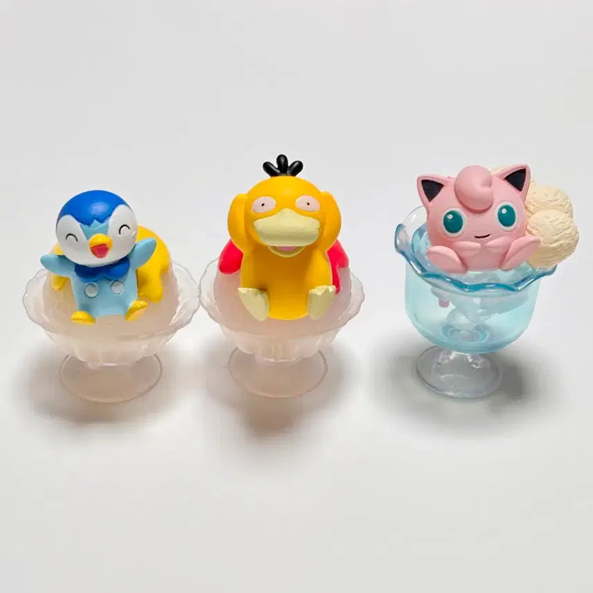 [BUNJANG] Pokemon Yammy Sweets Gachapon Figures Set (Jigglypuff, Psyduck, Piplup) / 포켓몬 야미스위트 푸린 고라파덕 펭도리 가챠 피규어 일괄