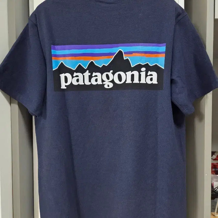 [BUNJANG] Patagonia Logo Short Sleeve T-Shirt Navy XS / (백화점 정품/새상품급 상태)파타고니아 반팔티