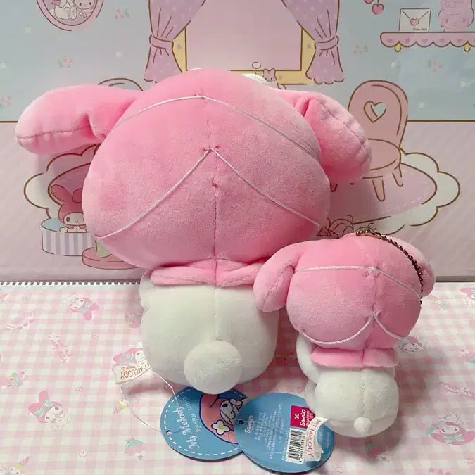 [BUNJANG] Sanrio My Melody Sleep Mask Doll + Mascot Set / 아야야 시리즈 안대 마이멜로디 인형 + 마스코트 2점세트