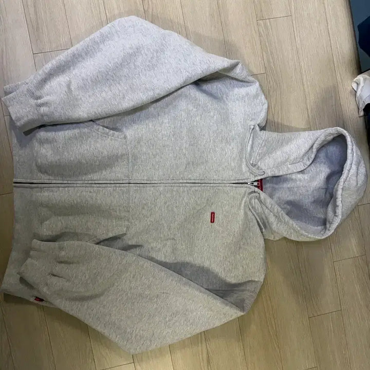 [BUNJANG] Supreme 26SS Mini Box Logo Hoodie Zip-Up Grey L / L 26SS 슈프림 미니박스로고 후드집업 그레이