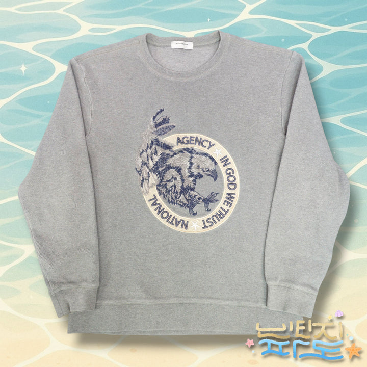 [BUNJANG] Custom Mellow Eagle Embroidery Sweatshirt / 100 커스텀멜로우 독수리 자수 맨투맨