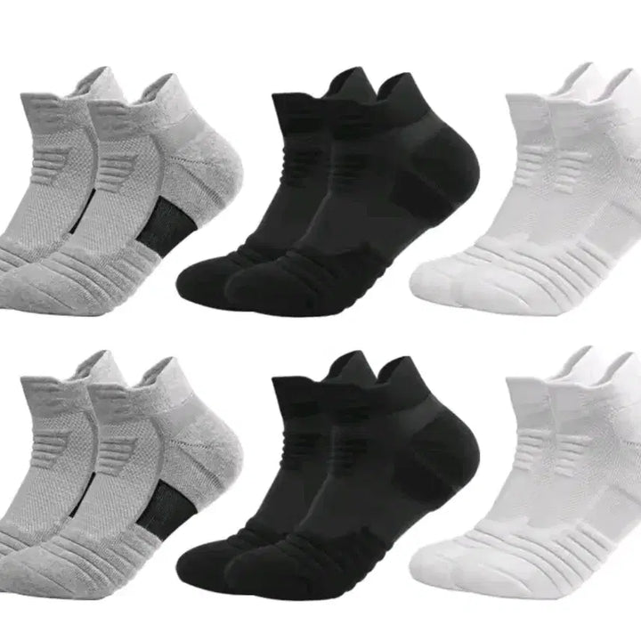 [BUNJANG] Sports Ankle Socks (Black/White/Gray) - 3 Pairs / 스포츠 양말 운동 발목 양말 (검/흰/회)3쌍