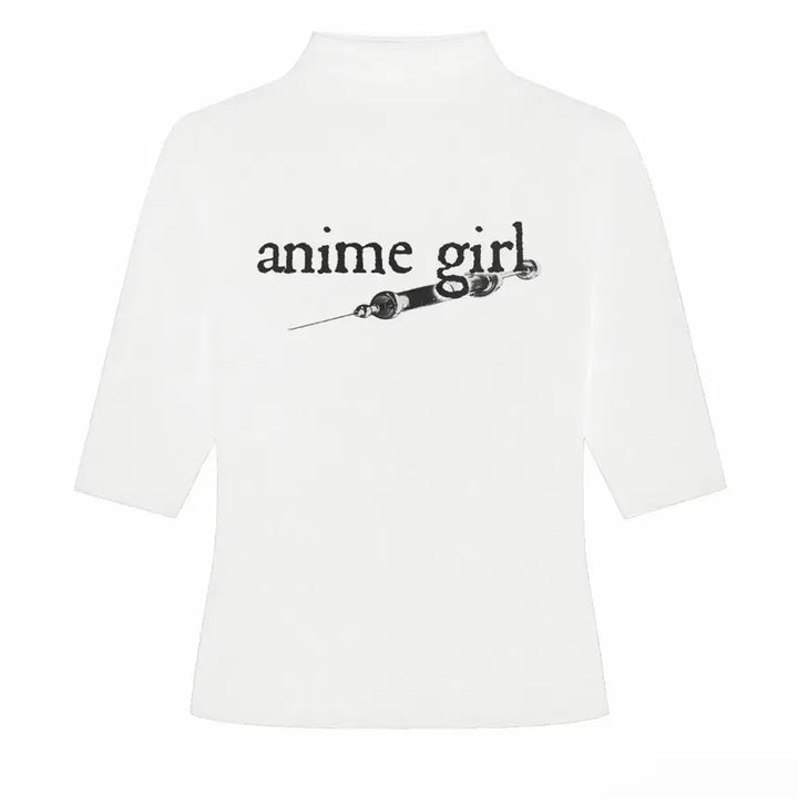 [BUNJANG] Bonne Anime Mock Neck Top White / 택O 새상품) 본네 anime mock neck top 화이트