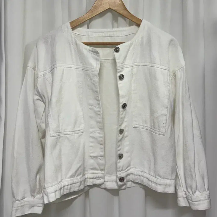 [BUNJANG] Ivory Cotton Denim Jacket / 아이보리 면 데님 자켓