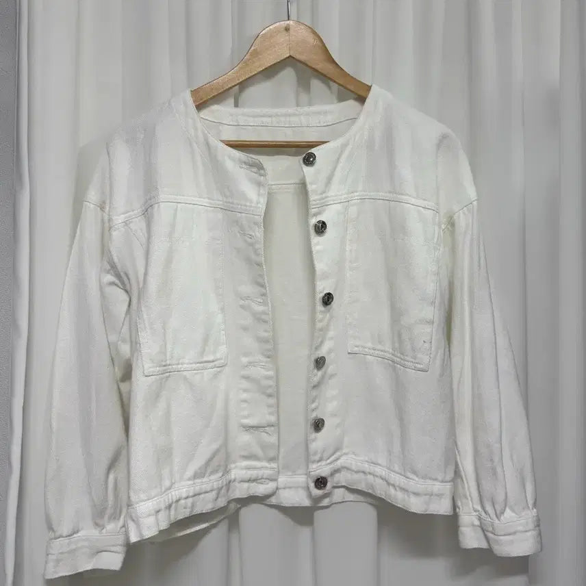 [BUNJANG] Ivory Cotton Denim Jacket / 아이보리 면 데님 자켓